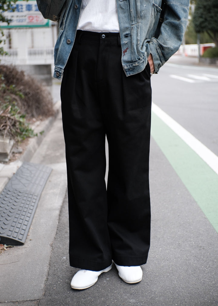 【PATHLOW】PERS PROJECTS パースプロジェクト JENS 2TUCK WIDE TROUSERS BLACK