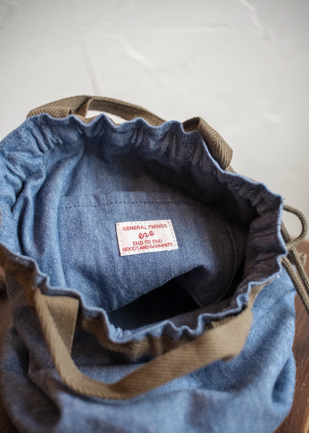 【PATHLOW】GENERAL THINGS ジェネラルシングス  まる底2WAYきんちゃくバッグ BLUE