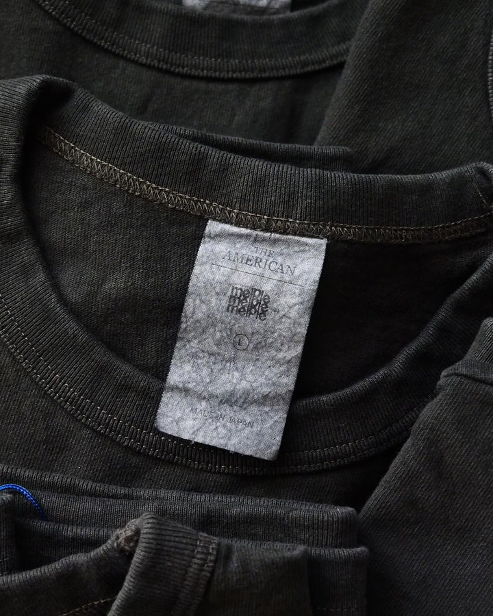 melple×Mr.OLDMAN メイプル The American Ringer Tee, Limited-edition pigment-dyed Black