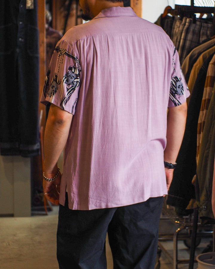 STAR OF HOLLYWOOD SH39704 / HOPSACK RAYON PULLOVER “SHRUNKEN HEAD” PURPLE