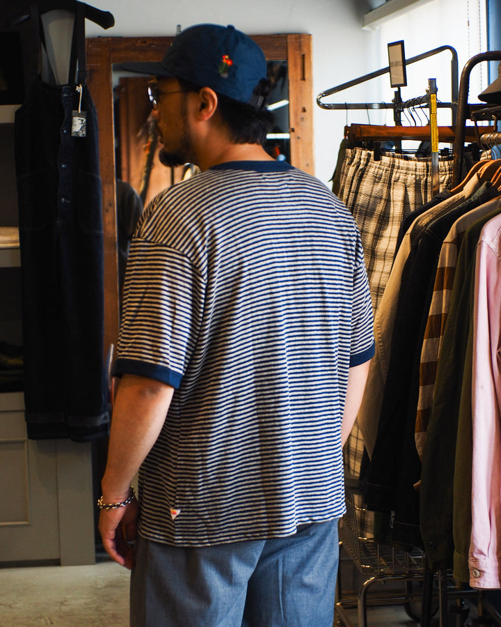 melple Seaview Linen Ringer S/S Navy