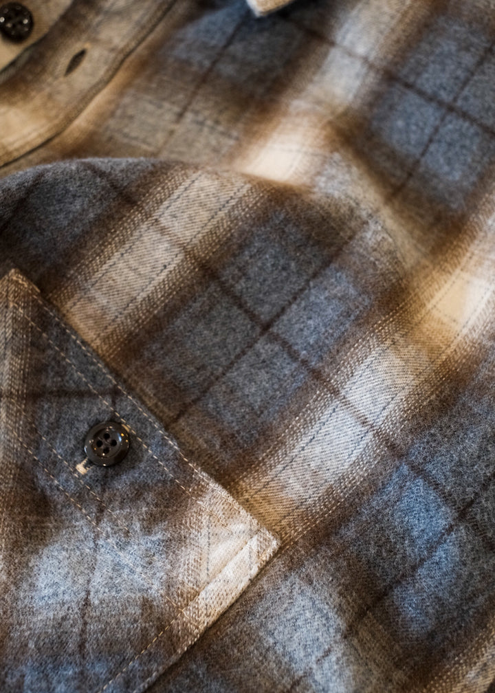 【PATHLOW】H.UNIT エイチ ユニット Shaggy check work shirt BEIGE
