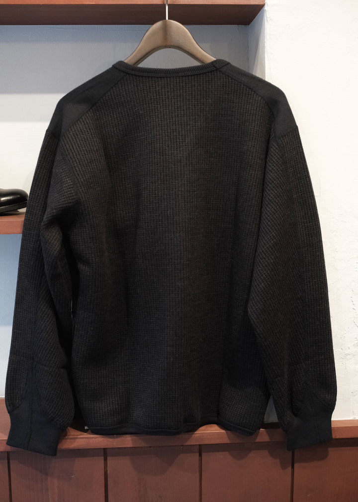 【PATHLOW】Unison Special ユニゾンスペシャル WOOL WAFFLE ZIP CARDIGAN BLACK
