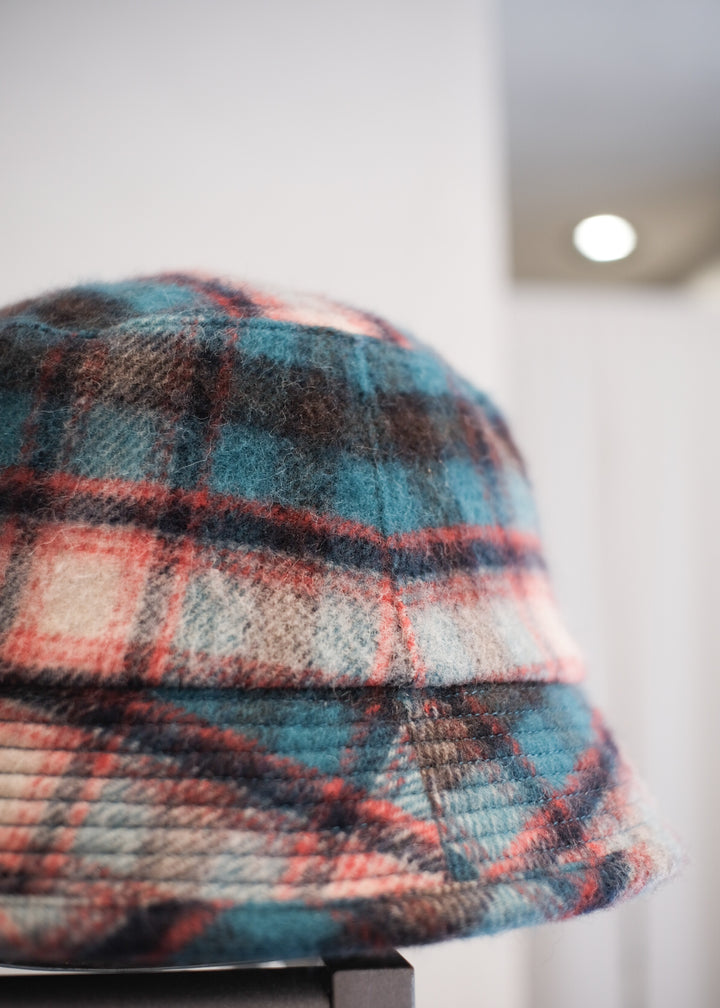 【PATHLOW】cableami Wool Shaggy Check BUCKET HAT