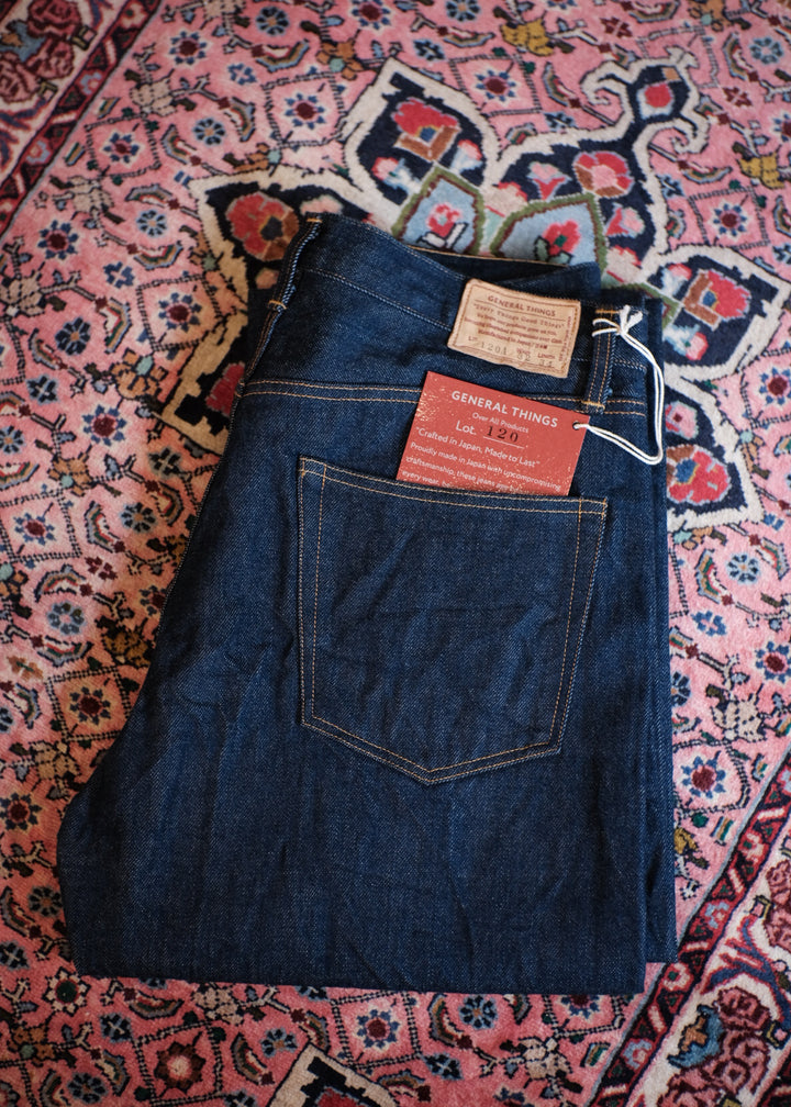 【PATHLOW】GENERAL THINGS Lot.120A / Plain Denim / Button fly Jeans Line 2 Straight