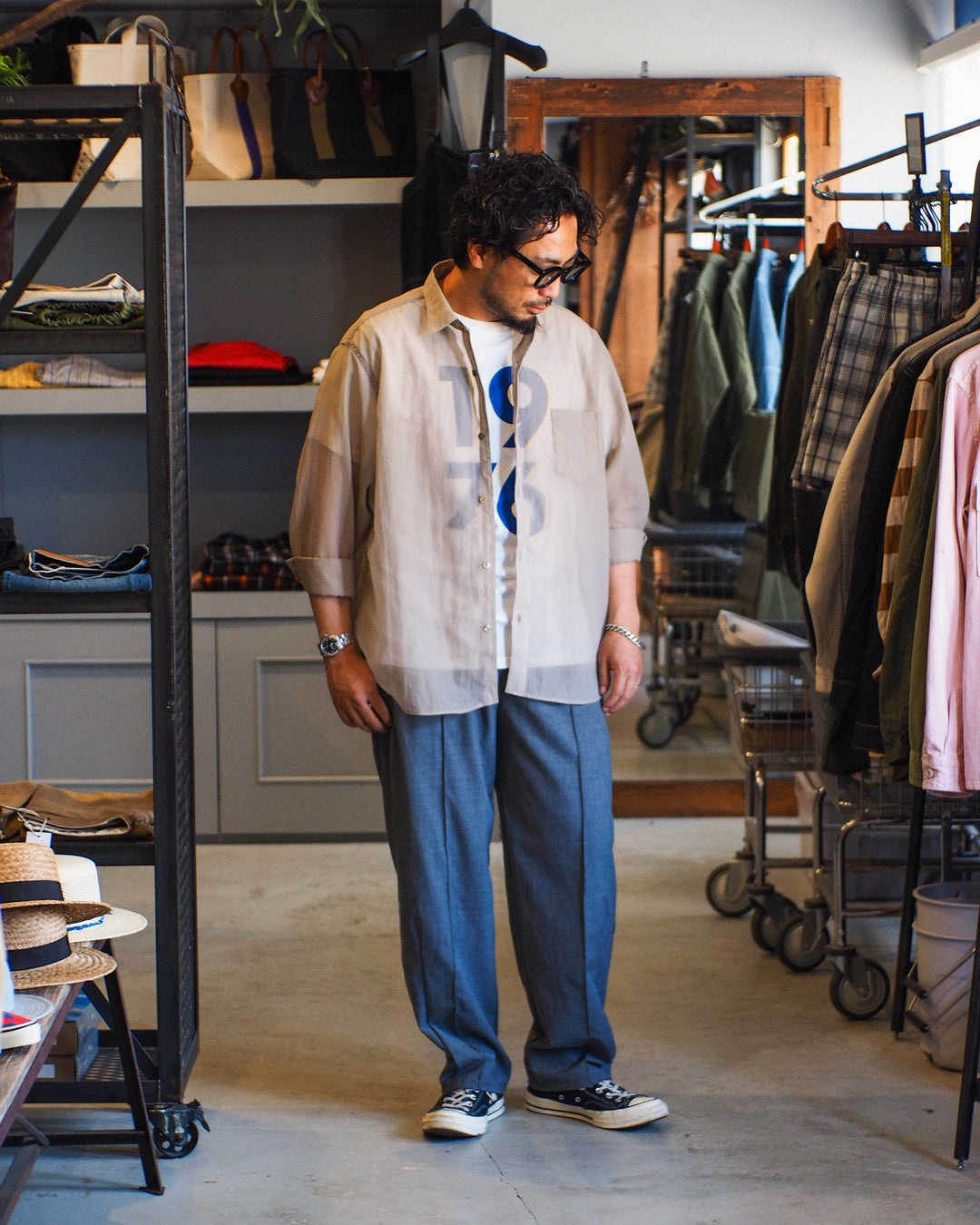 melple Logan Sheer Shirt Sand