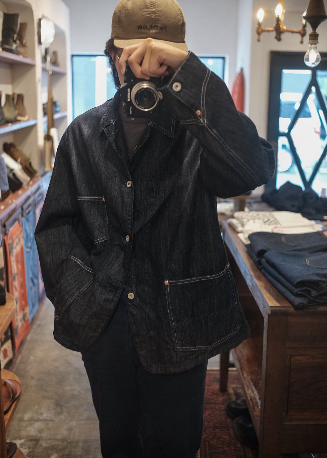 【PATHLOW】H.UNIT Denim coveralls (One wash)