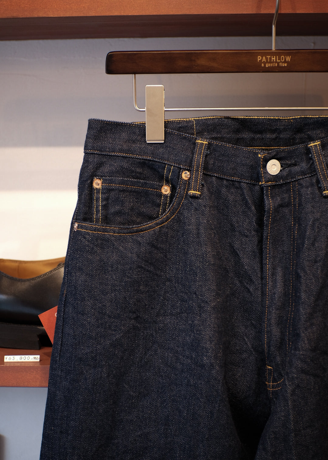【PATHLOW】GENERAL THINGS Lot.120A / Plain Denim / Button fly Jeans Line 2 Straight