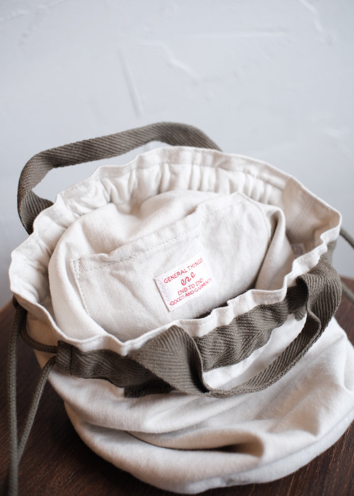 【PATHLOW】GENERAL THINGS ジェネラルシングス  まる底2WAYきんちゃくバッグ IVORY