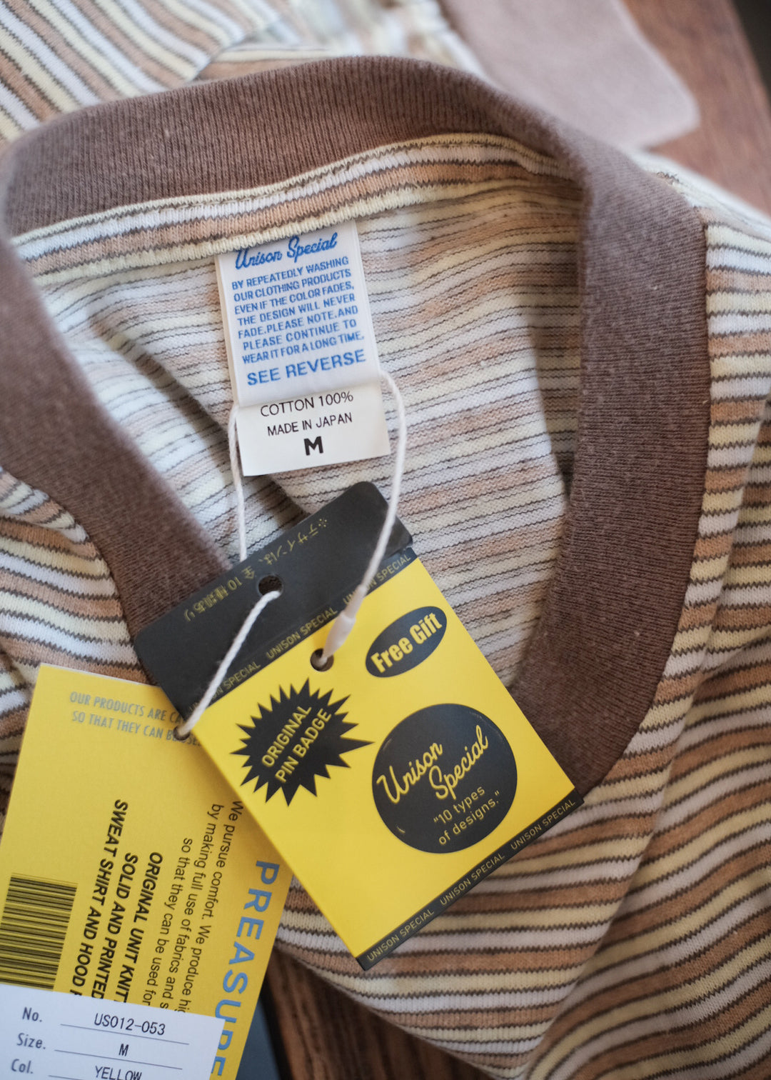 【PATHLOW】Unison Special GIANT AGED BORDER L/S TEE YELLOW