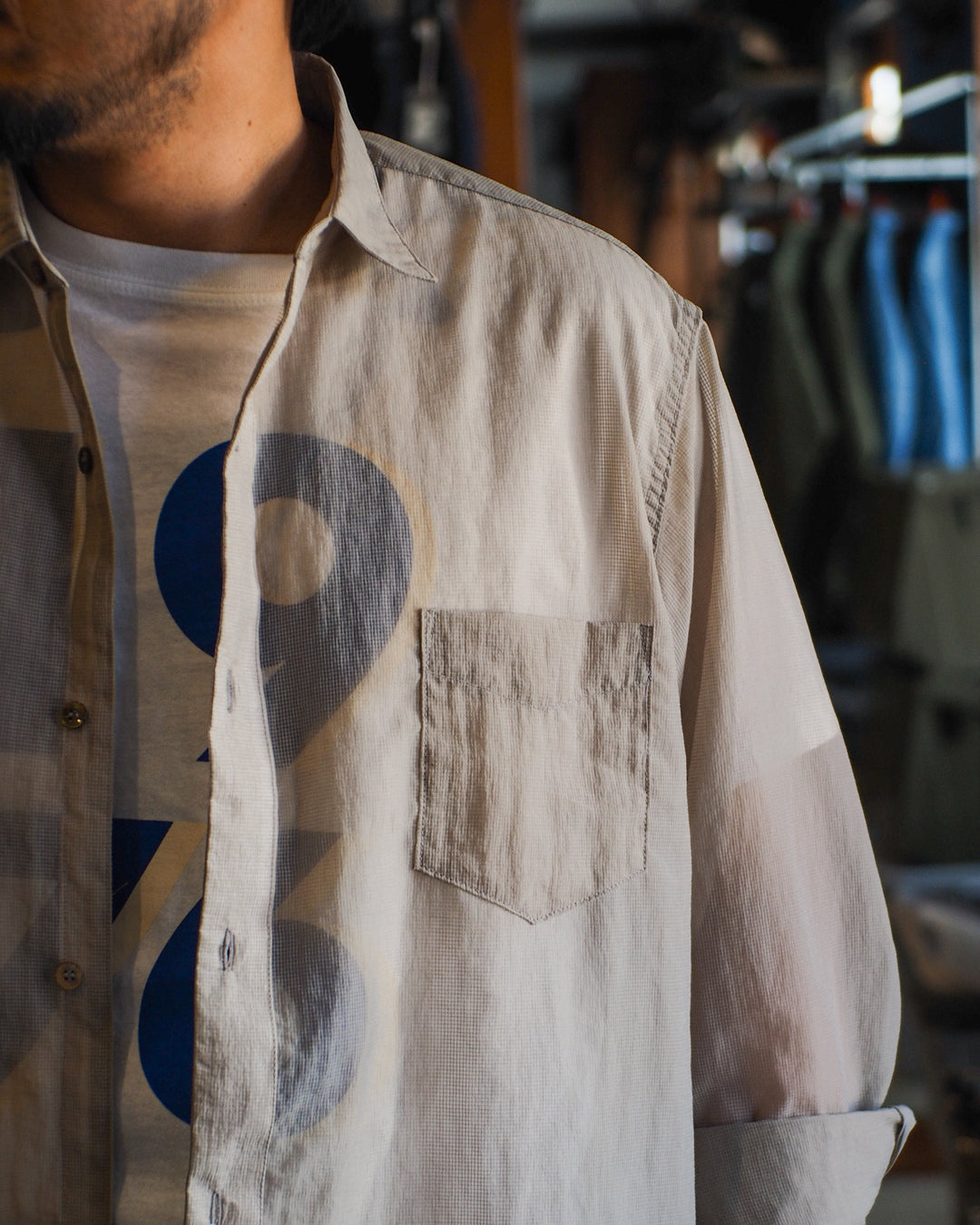 melple Logan Sheer Shirt Sand