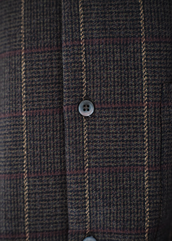 【PATHLOW】MANUAL ALPHABET COTTON TWEED PATCH CHECK SHIRTS
