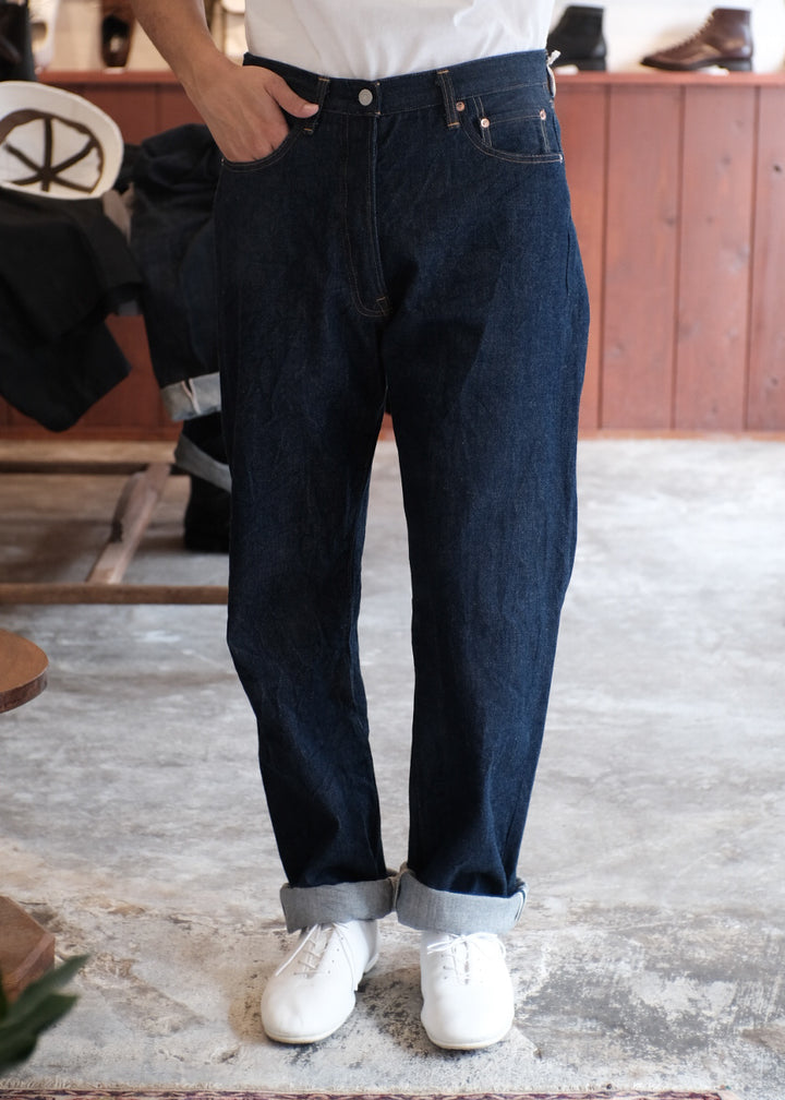 【PATHLOW】GENERAL THINGS Lot.120A / Plain Denim / Button fly Jeans Line 2 Straight