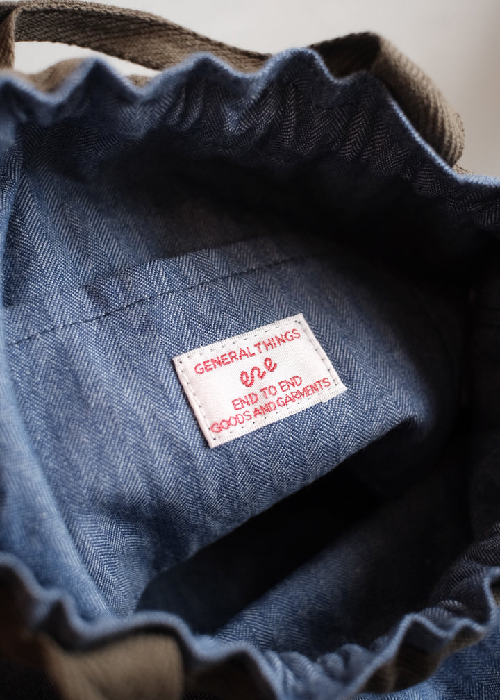 【PATHLOW】GENERAL THINGS ジェネラルシングス  まる底2WAYきんちゃくバッグ BLUE