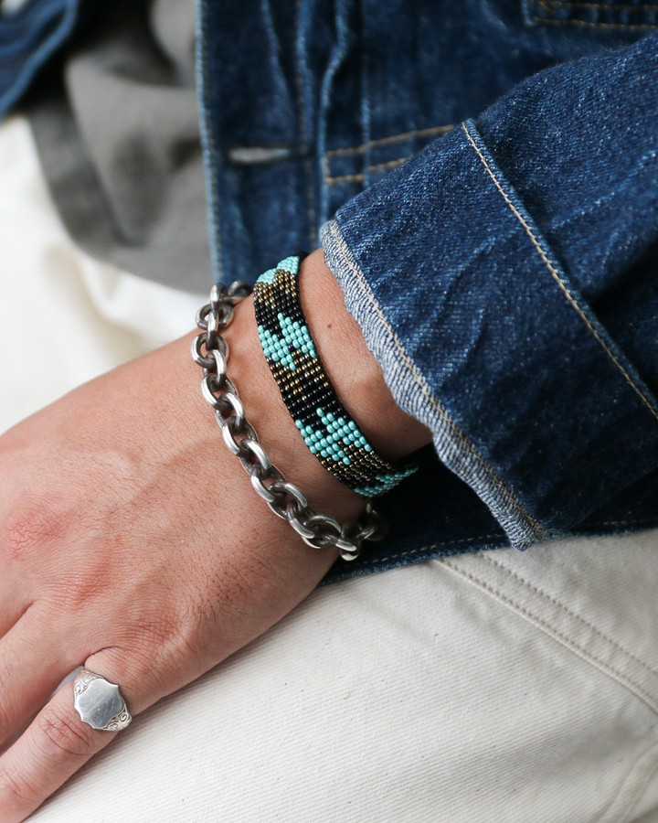 Huichol ウイチョル族 Mexican Beads Bracelet Narrow