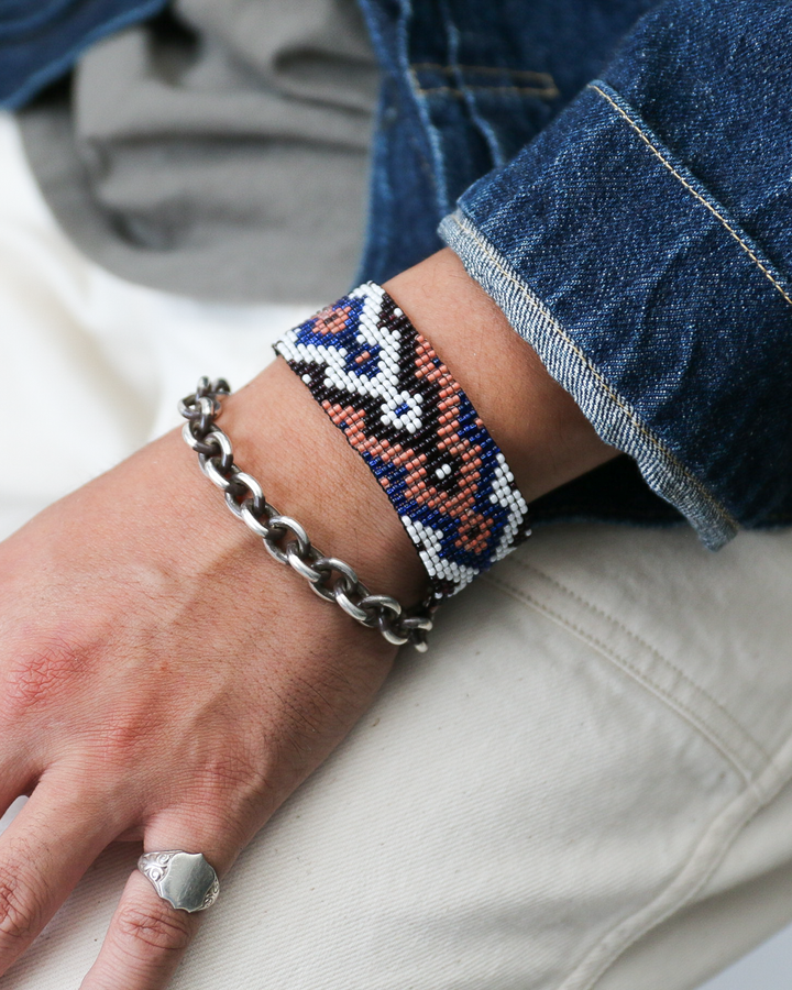 Huichol ウイチョル族 Mexican Beads Bracelet Wide