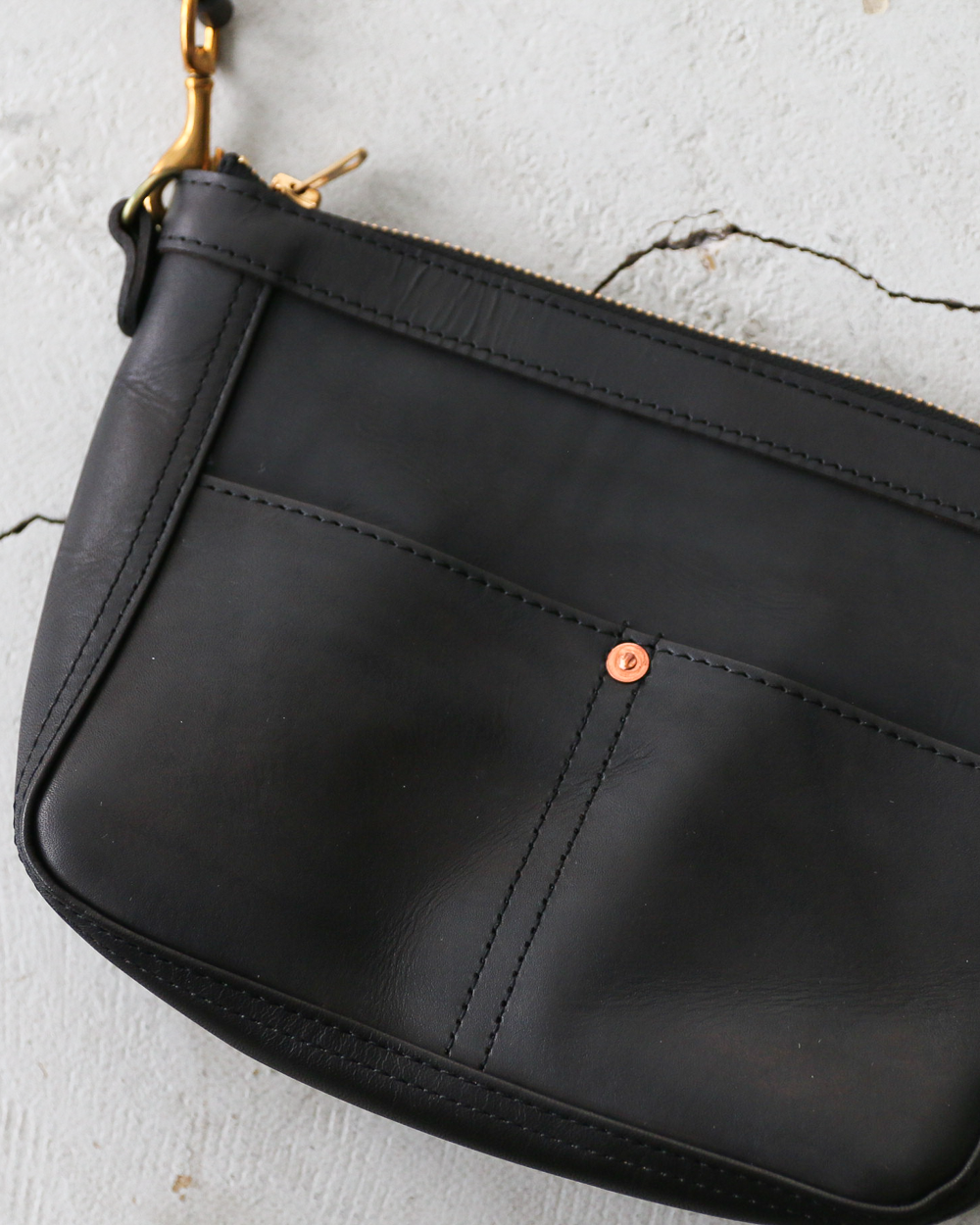 VASCO バスコ VS-313L LEATHER TELEPHONE SHOULDER BAG -SMALL Black