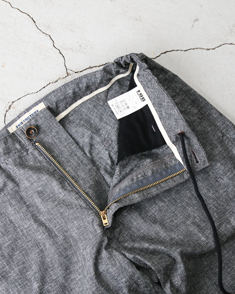FOB factory エフオービーファクトリー F0488 easy pants Charcoal