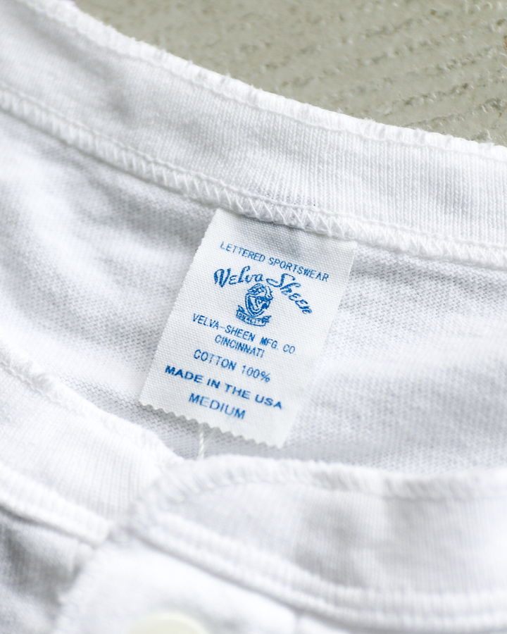 Velva Sheen 162003 Henley Neck S/S Tee White
