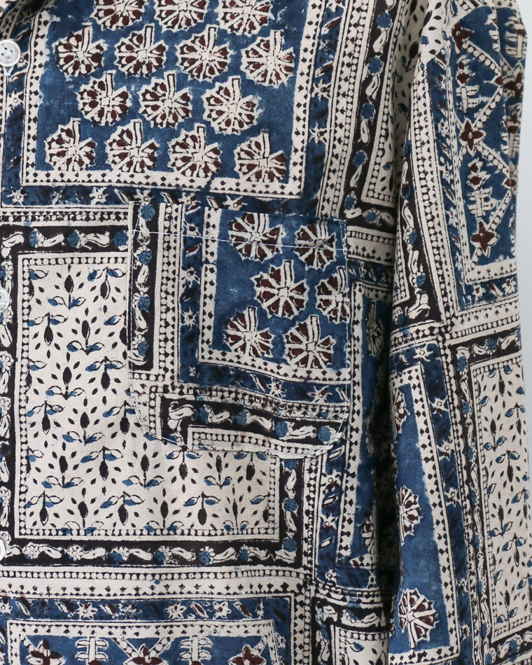 Niche Indian Cotton Printed Fabric Shirt
