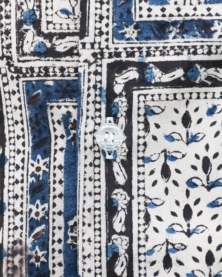 Niche Indian Cotton Printed Fabric Shirt