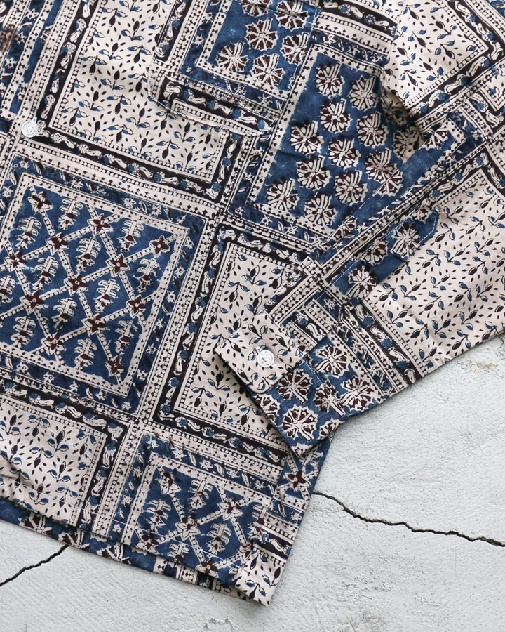Niche Indian Cotton Printed Fabric Shirt