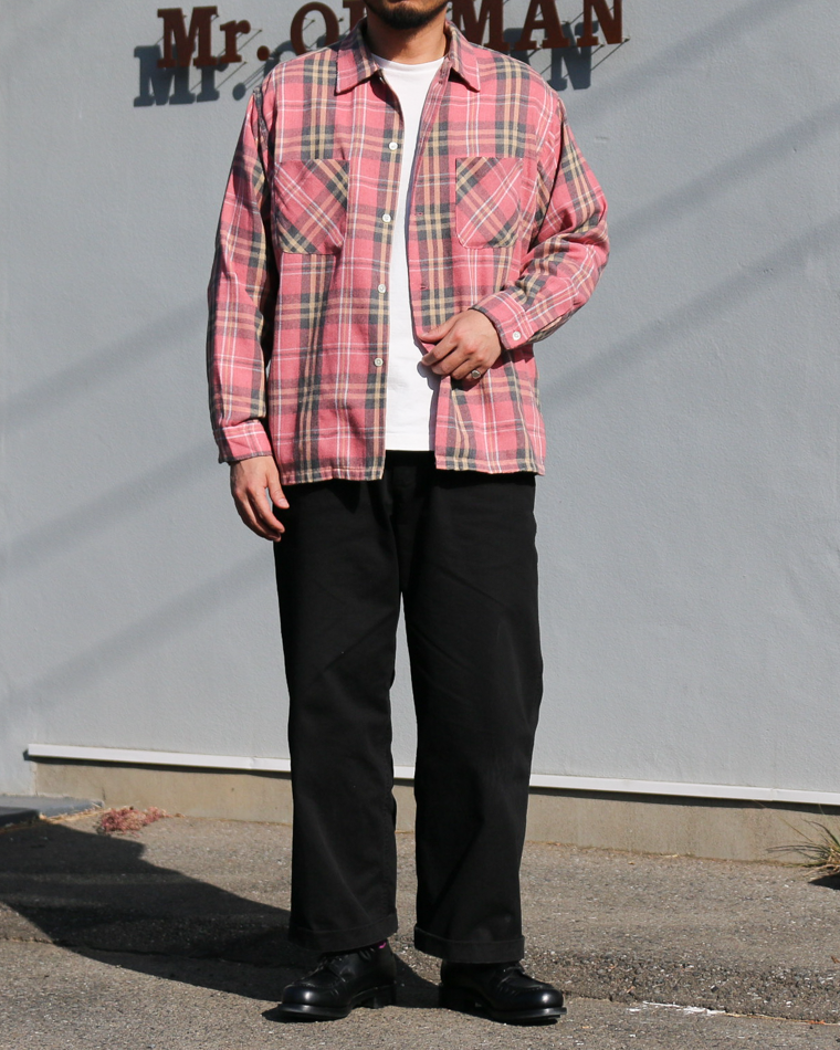 Dan River ダンリバー Worn Out Check Flannel Shirts Pink