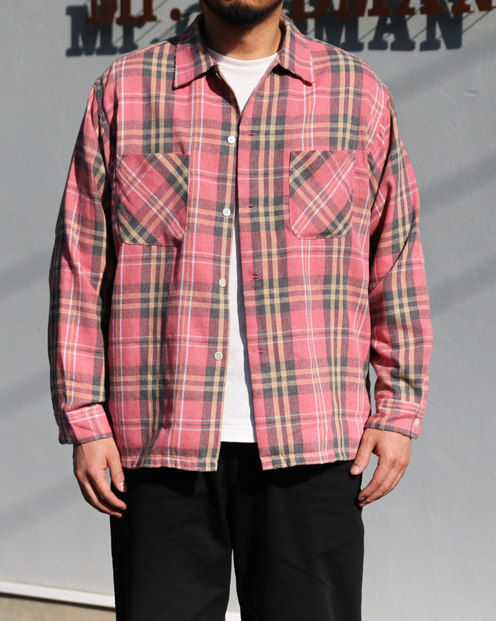 Dan River ダンリバー Worn Out Check Flannel Shirts Pink