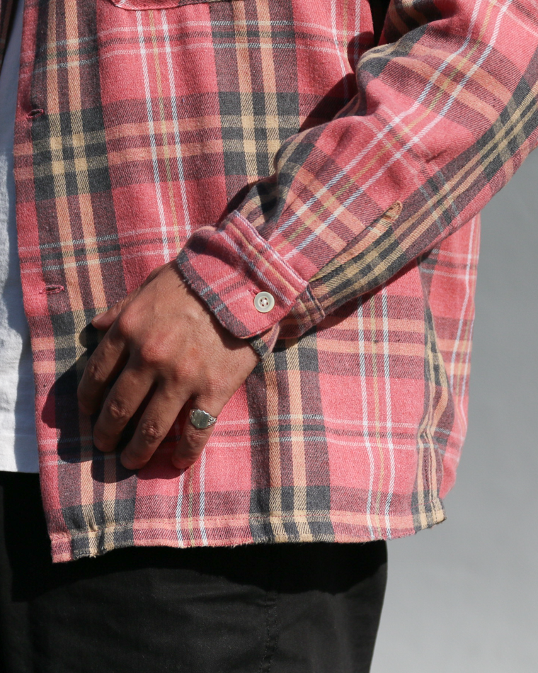 Dan River ダンリバー Worn Out Check Flannel Shirts Pink