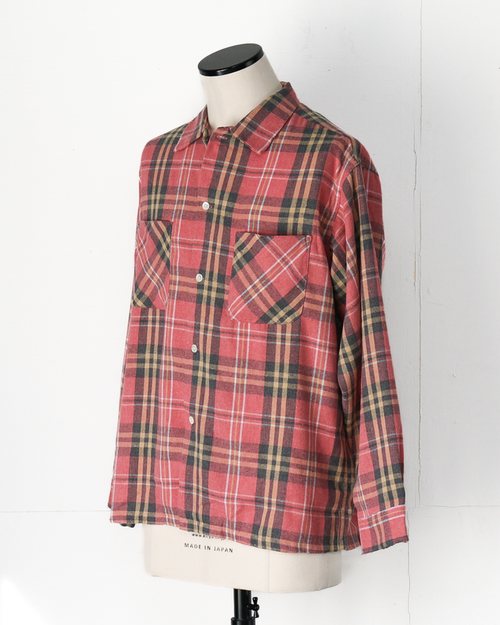 Dan River ダンリバー Worn Out Check Flannel Shirts Pink