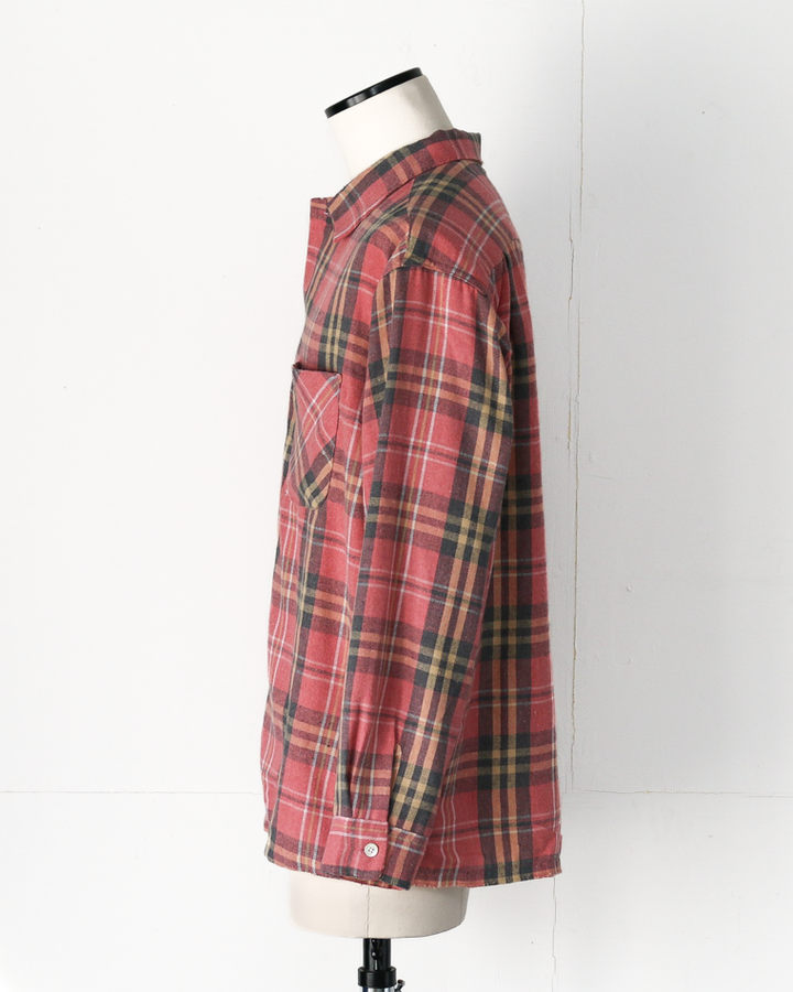 Dan River ダンリバー Worn Out Check Flannel Shirts Pink