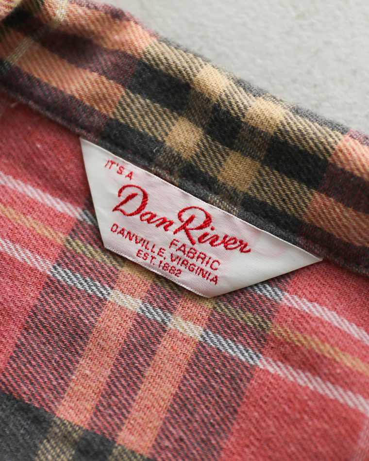 Dan River ダンリバー Worn Out Check Flannel Shirts Pink