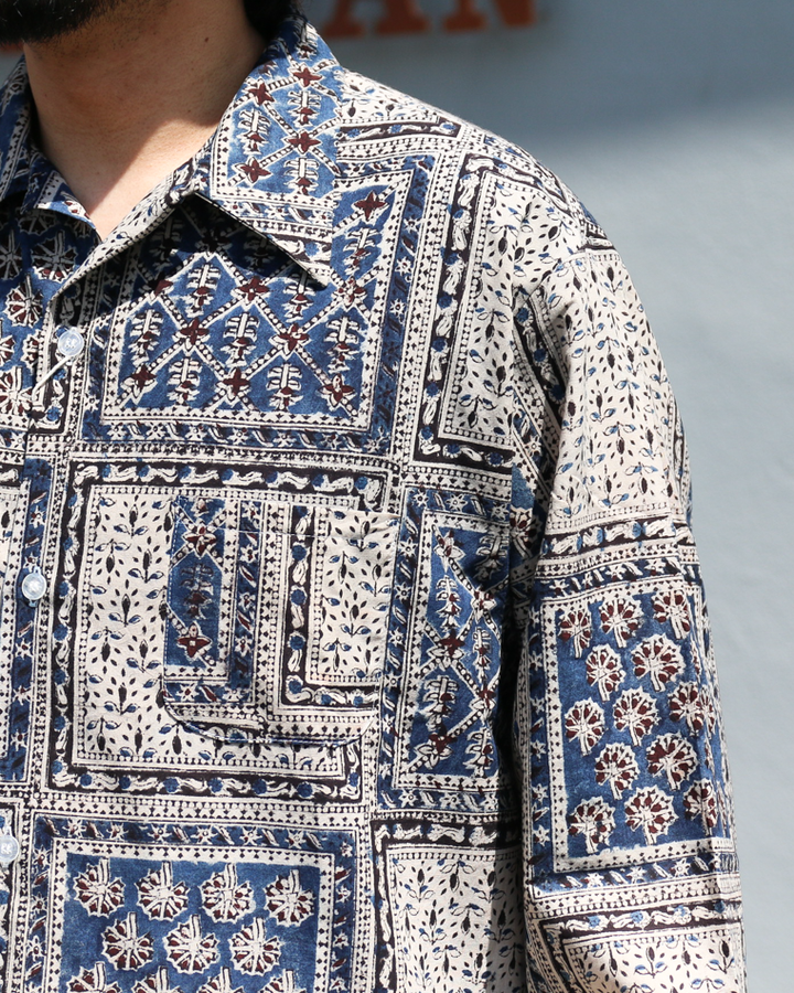 Niche Indian Cotton Printed Fabric Shirt