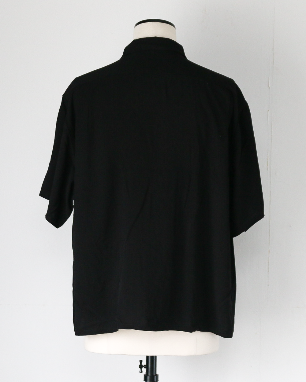TOWN CRAFT タウンクラフト PRINTED LOOP COLLAR SS SHIRT Solid Black