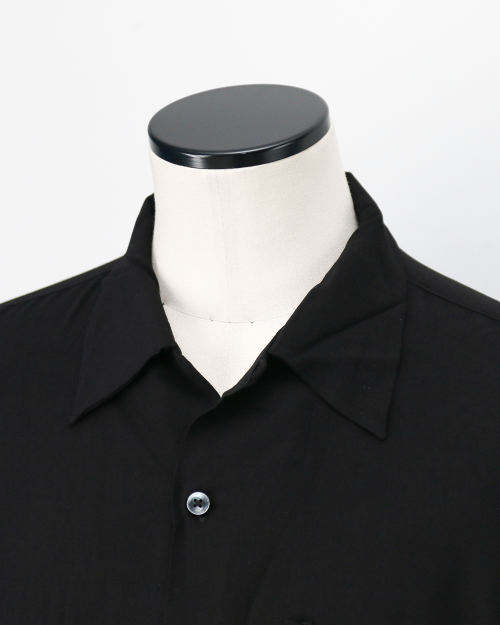 TOWN CRAFT タウンクラフト PRINTED LOOP COLLAR SS SHIRT Solid Black