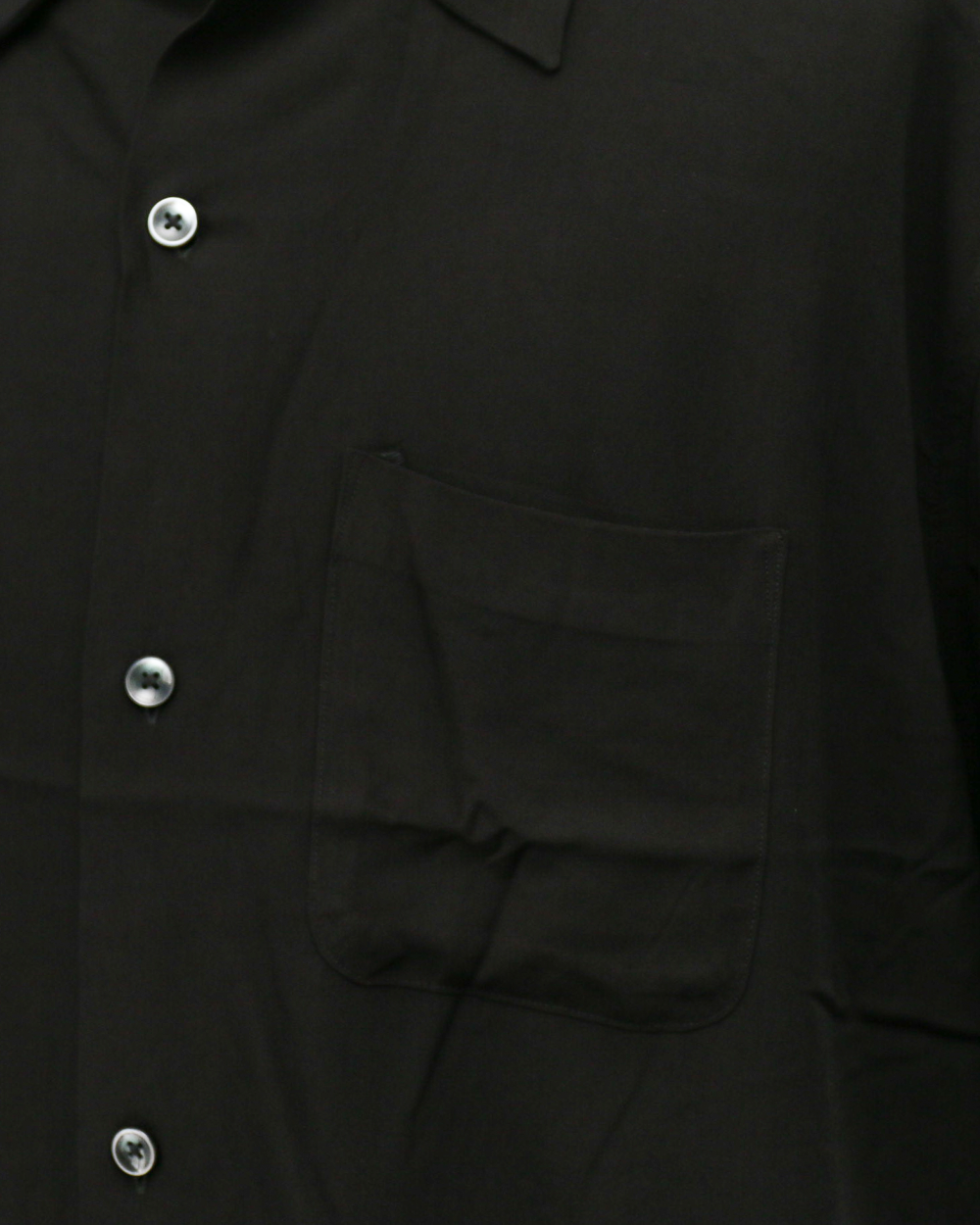 TOWN CRAFT タウンクラフト PRINTED LOOP COLLAR SS SHIRT Solid Black