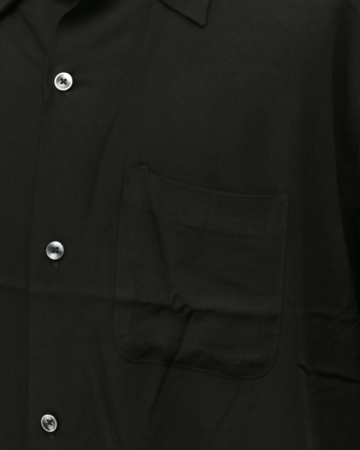 TOWN CRAFT タウンクラフト PRINTED LOOP COLLAR SS SHIRT Solid Black