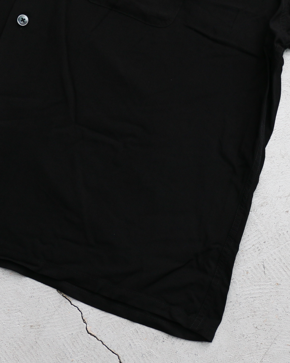 TOWN CRAFT タウンクラフト PRINTED LOOP COLLAR SS SHIRT Solid Black