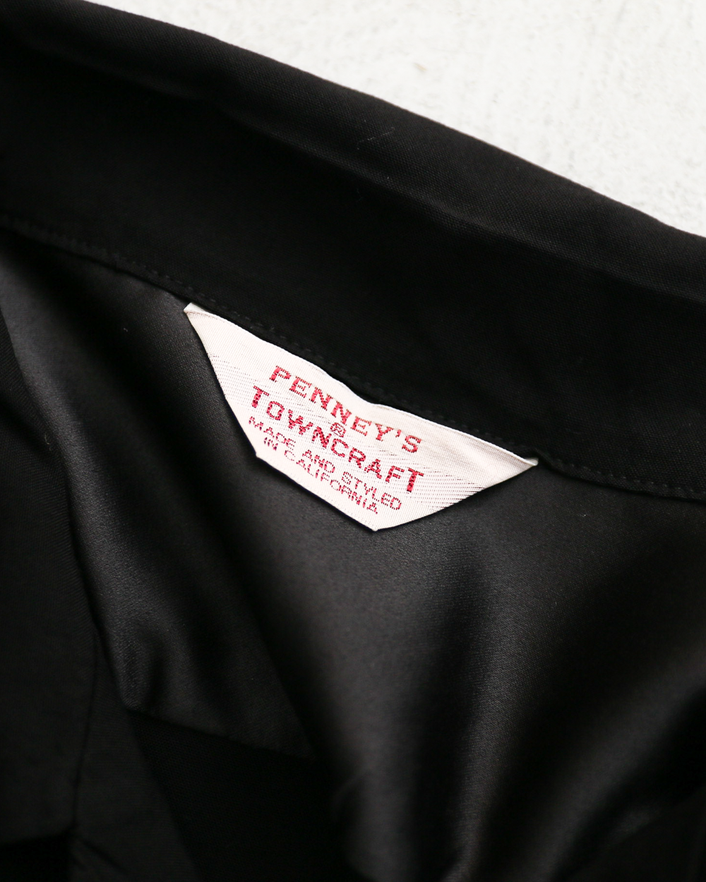 TOWN CRAFT タウンクラフト PRINTED LOOP COLLAR SS SHIRT Solid Black