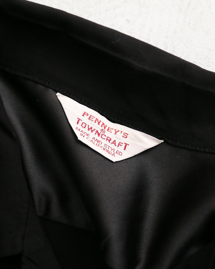 TOWN CRAFT タウンクラフト PRINTED LOOP COLLAR SS SHIRT Solid Black