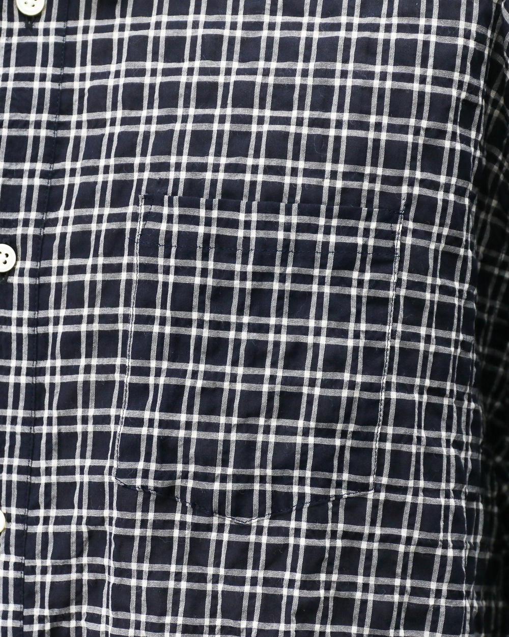 MASTER&amp;CO マスターアンドコー MC1622 SHIRRING CHECK NEW PLAIN SHIRT Navy
