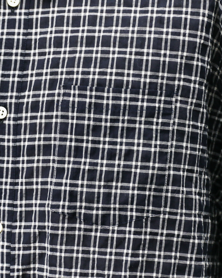 MASTER&amp;CO マスターアンドコー MC1622 SHIRRING CHECK NEW PLAIN SHIRT Navy