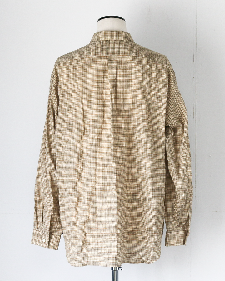 MASTER&amp;CO マスターアンドコー MC1622 SHIRRING CHECK NEW PLAIN SHIRT Beige