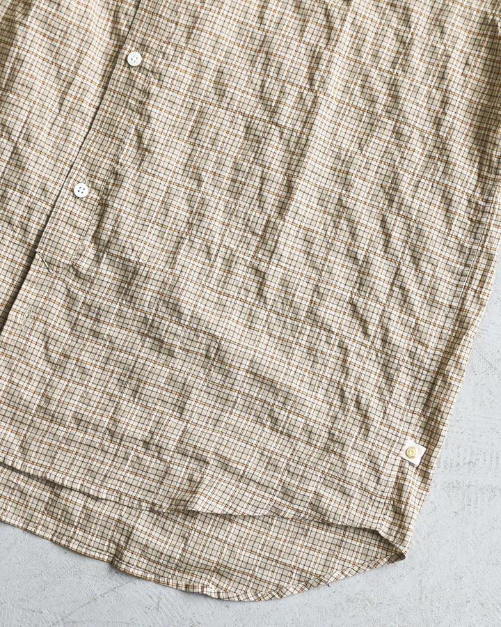 MASTER&amp;CO マスターアンドコー MC1622 SHIRRING CHECK NEW PLAIN SHIRT Beige