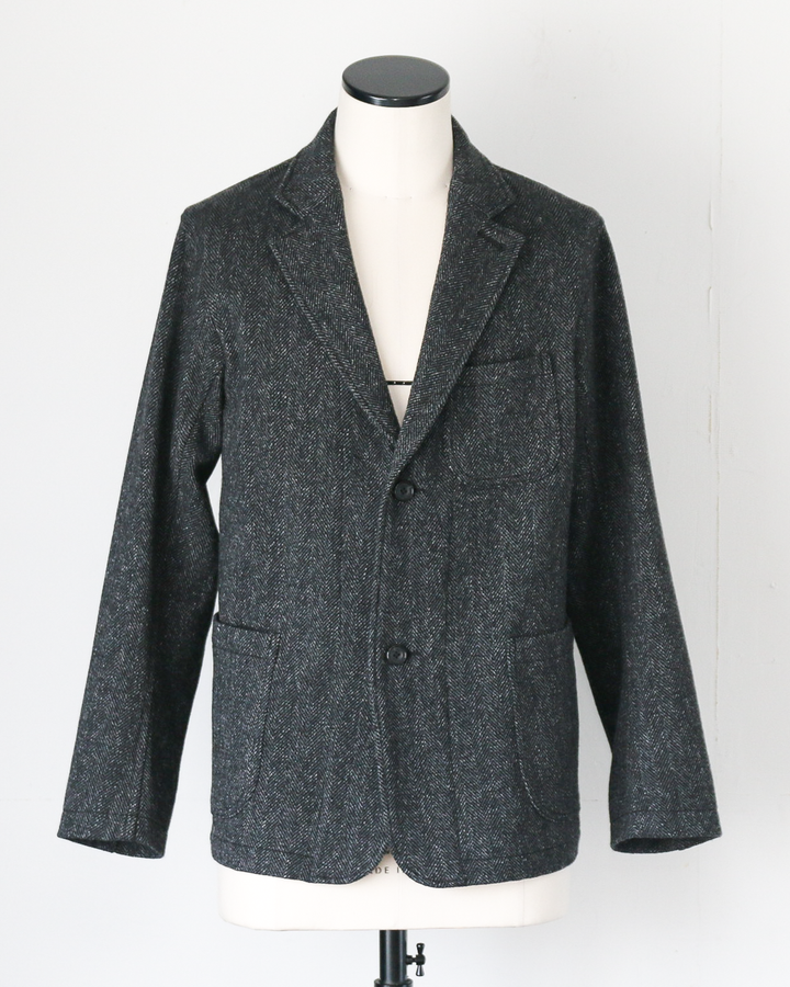 WORKERS ワーカーズ Lounge Jacket, Twisted Herringbone Tweed