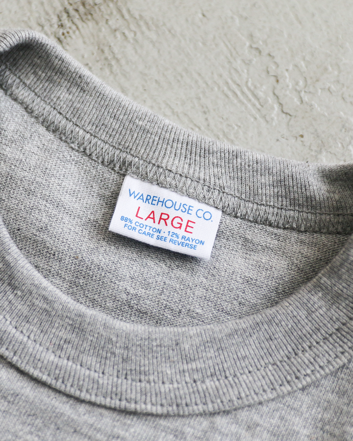 WAREHOUSE ウエアハウス Lot 4096 88/12 杢クルーネックT FT.HOOD Gray