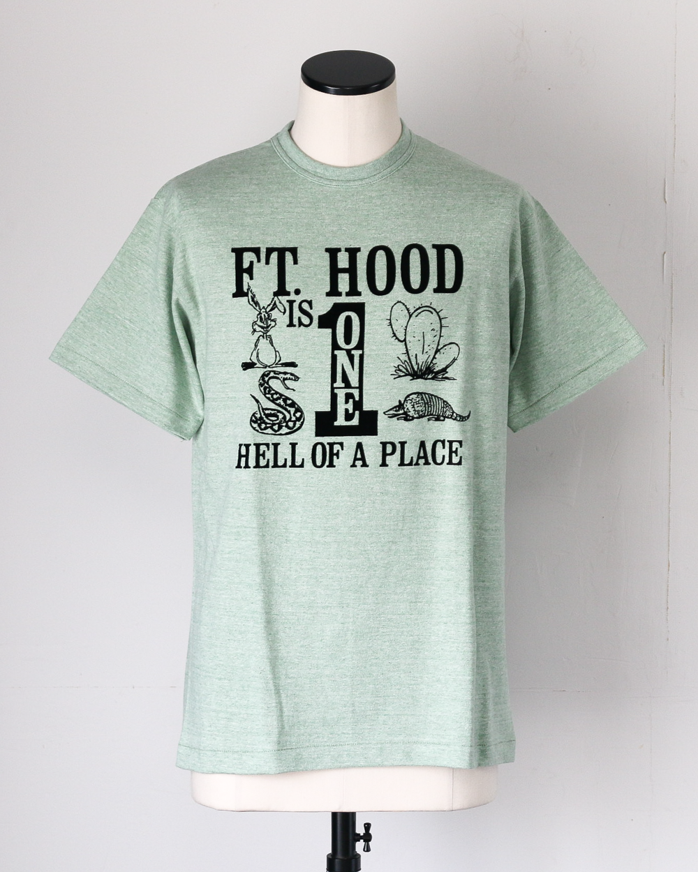 WAREHOUSE ウエアハウス Lot 4096 88/12 杢クルーネックT FT.HOOD Green