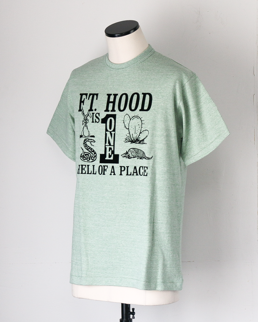 WAREHOUSE ウエアハウス Lot 4096 88/12 杢クルーネックT FT.HOOD Green