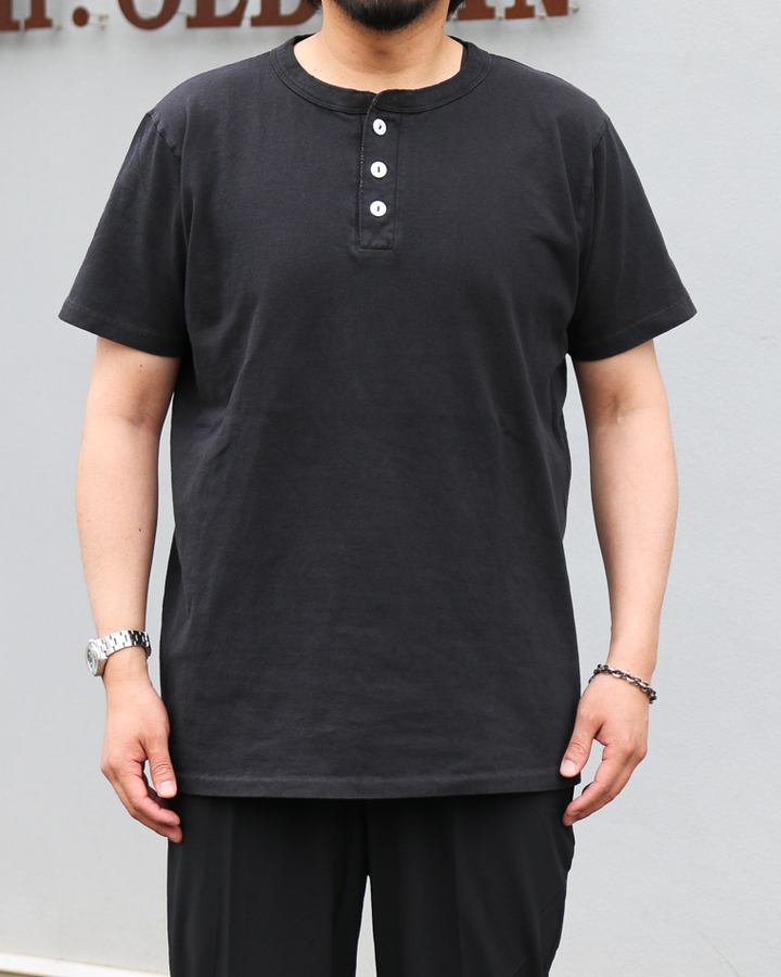 Velva Sheen 162003 Henley Neck S/S Tee Black