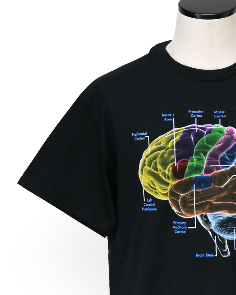 Cotton Expressions Glow Brain T Black
